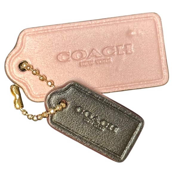 Coach Double Purse Charms in Pink and Black Leather | Coach Handbag Charms - Picture 1 of 2